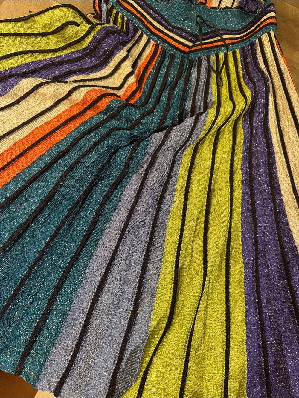 Missoni Multicolor Striped Knit Midi Dress - Teal, Lime, Purple, Orange, Cream - Picture 4 of 4